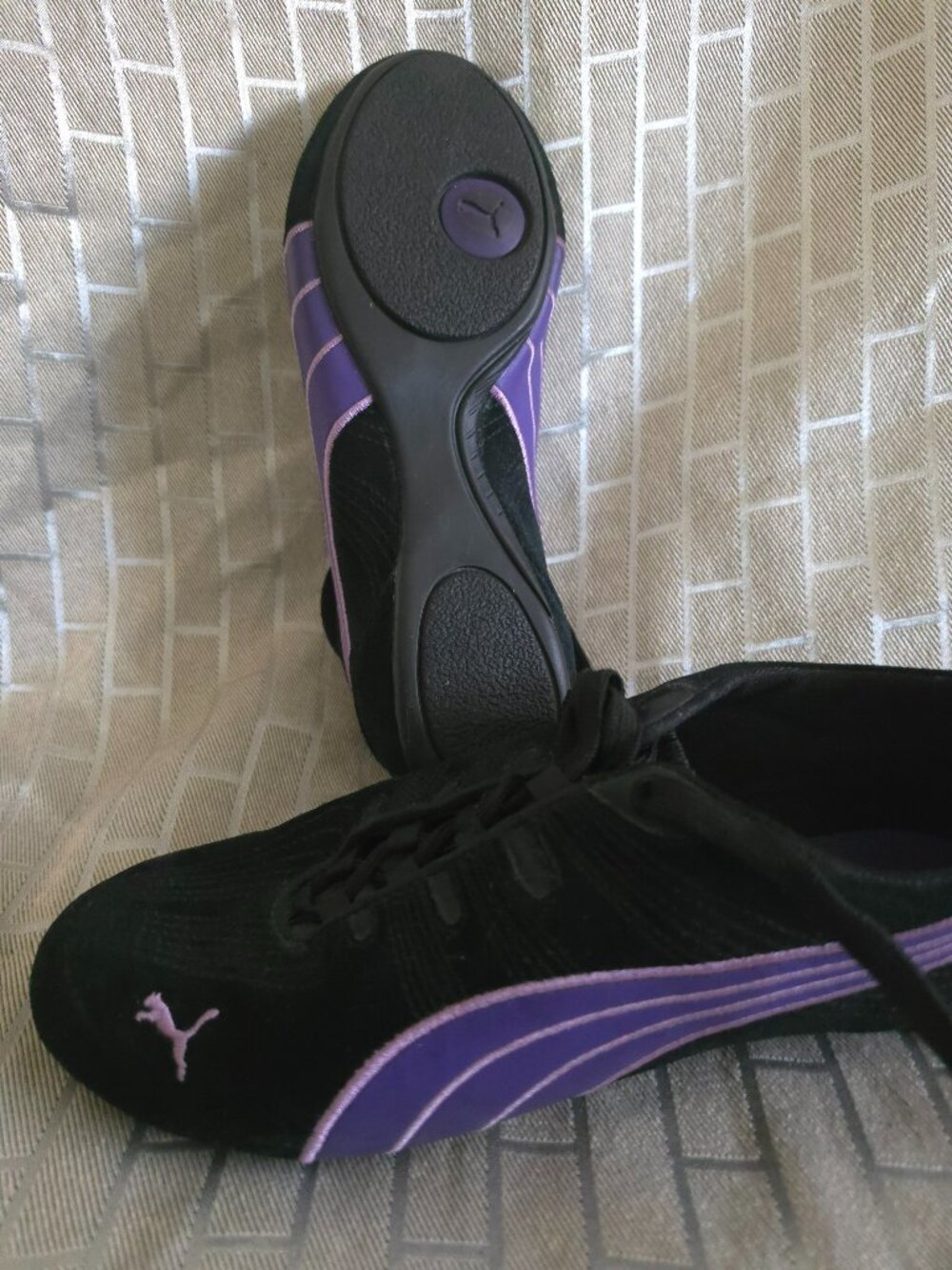 PUMA Etoile Suede 2 Womens sz 8.5 Black Purple Sneakers 350523-06 Retro